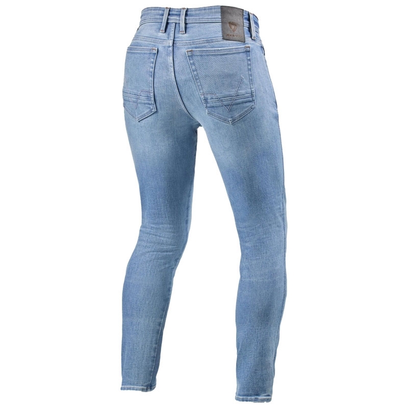 Jeans da motociclista Revit Piston 3 Skinny Long blu chiaro