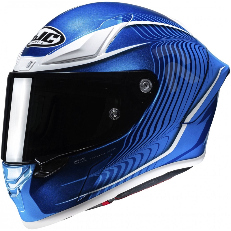 Casco integrale da moto HJC RPHA 1 Lovis MC2 blu-bianco-nero