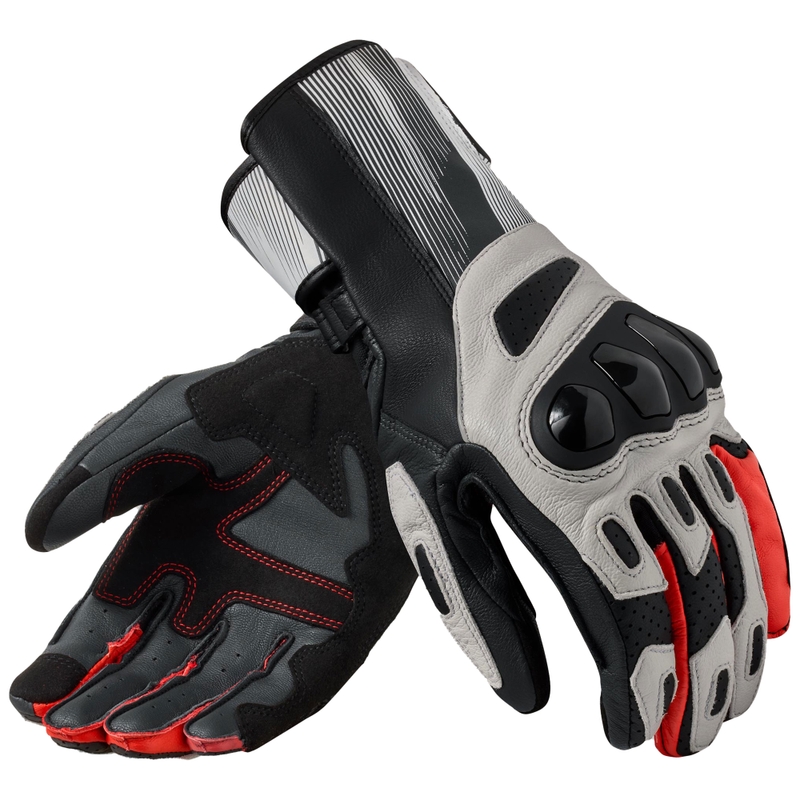 Guanti da moto Revit Metis 2 grigio chiaro - rosso fluo