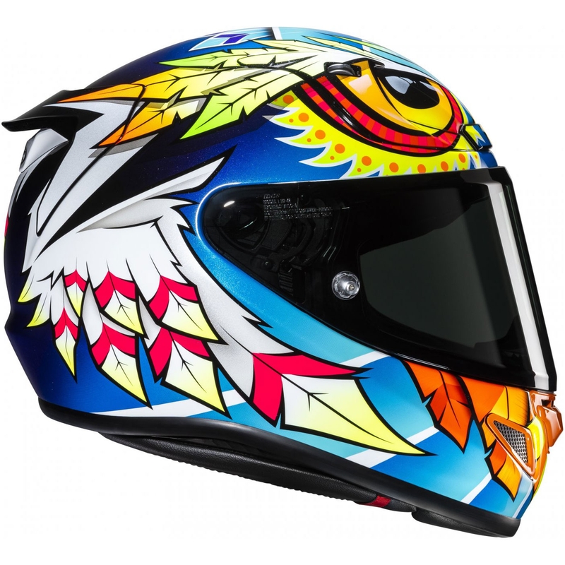 Casco integrale da moto HJC RPHA 12 Spasso MC3H blu-giallo-rosso