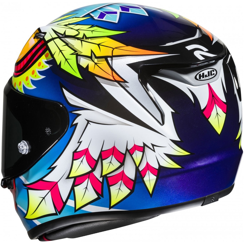 Casco integrale da moto HJC RPHA 12 Spasso MC3H blu-giallo-rosso