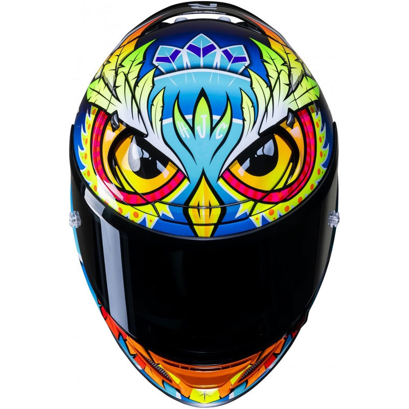 Casco integrale da moto HJC RPHA 12 Spasso MC3H blu-giallo-rosso