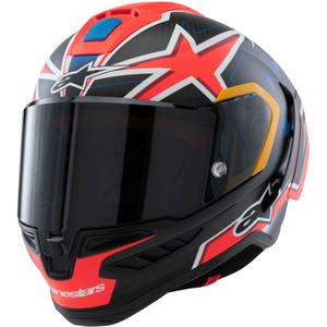Casco integrale da moto Alpinestars Supertech R10 Limited Edition Jack Miller Carbonio opaco Rosso-Blu-Giallo-Bianco