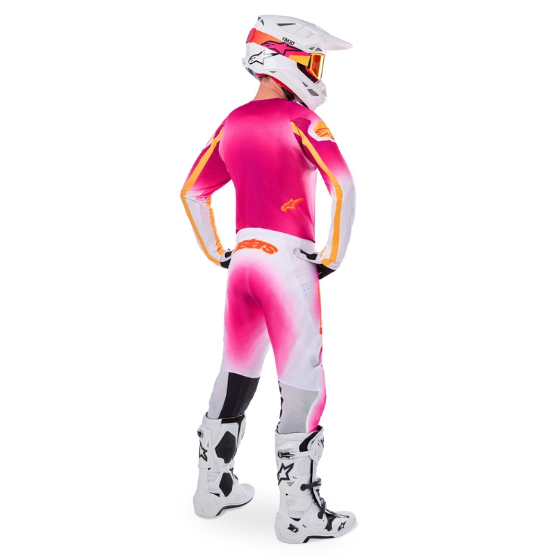 Maglia da motocross Alpinestars Supertech SX AFD Limited Edition MIG Fluo Rosa-Bianco-Arancione
