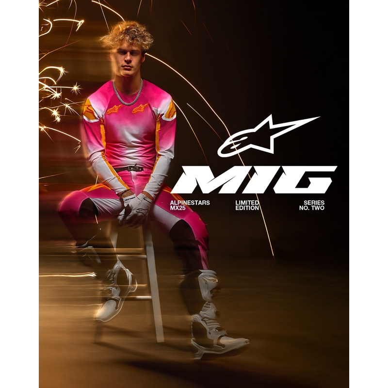 Maglia da motocross Alpinestars Supertech SX AFD Limited Edition MIG Fluo Rosa-Bianco-Arancione
