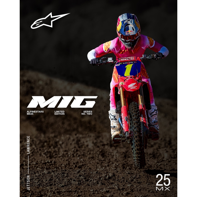 Maglia da motocross Alpinestars Supertech SX AFD Limited Edition MIG Fluo Rosa-Bianco-Arancione