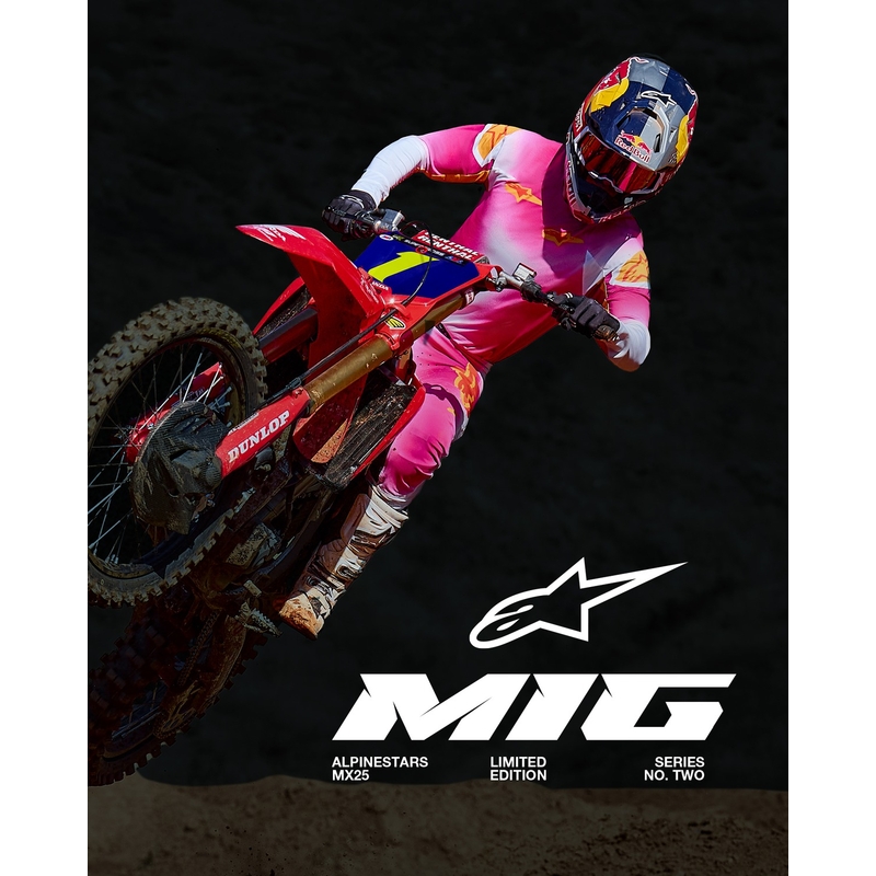 Maglia da motocross Alpinestars Supertech SX AFD Limited Edition MIG Fluo Rosa-Bianco-Arancione