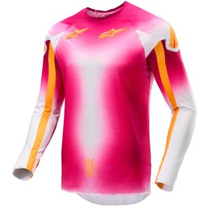 Maglia da motocross Alpinestars Supertech SX AFD Limited Edition MIG Fluo Rosa-Bianco-Arancione