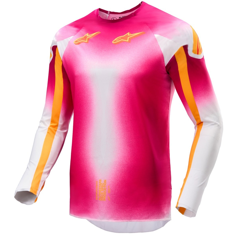 Maglia da motocross Alpinestars Supertech SX AFD Limited Edition MIG Fluo Rosa-Bianco-Arancione