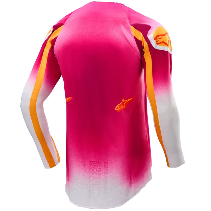 Maglia da motocross Alpinestars Supertech SX AFD Limited Edition MIG Fluo Rosa-Bianco-Arancione