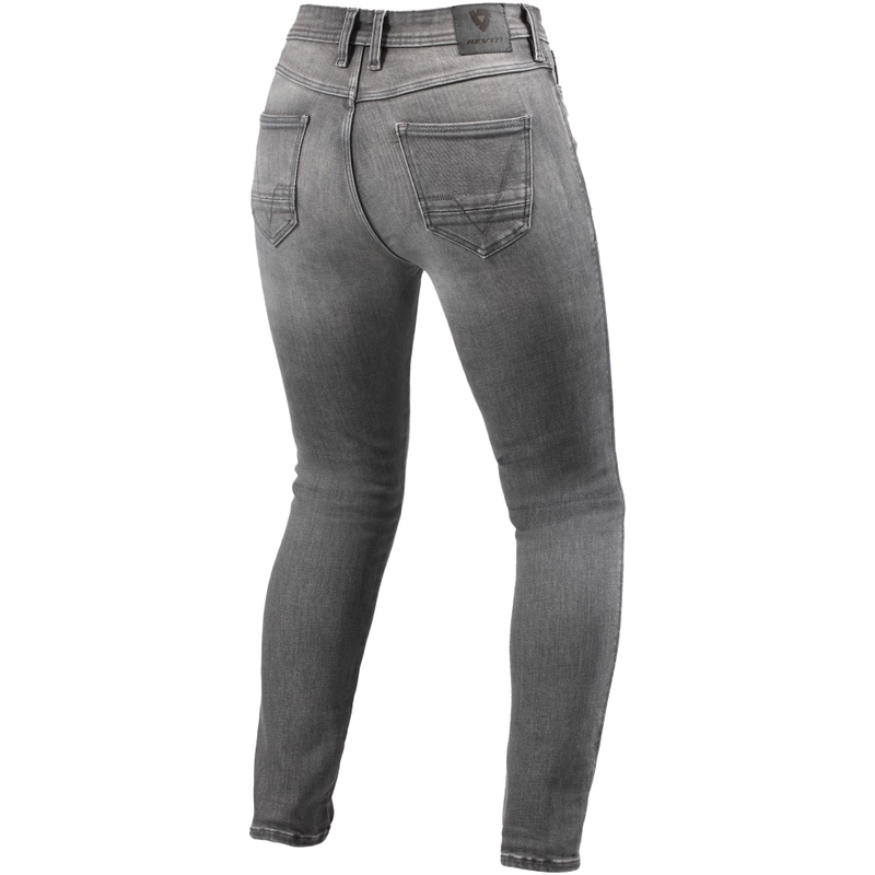 Jeans da moto Revit Shelby 3 Skinny Short da donna, grigio lavato
