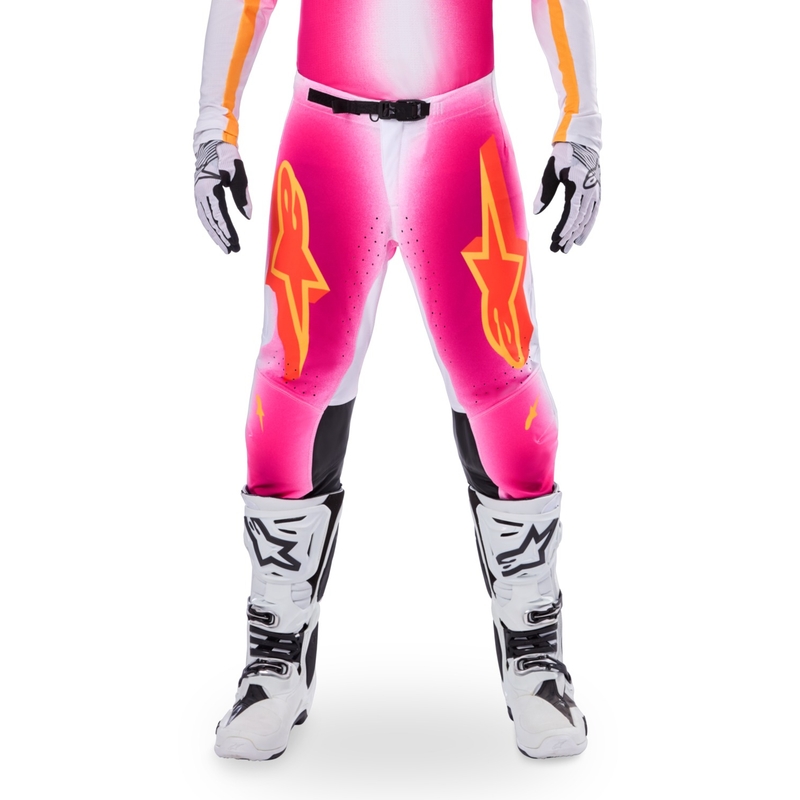 Pantaloni da motocross Alpinestars Supertech Limited Edition MIG Fluo Rosa-Bianco-Arancione