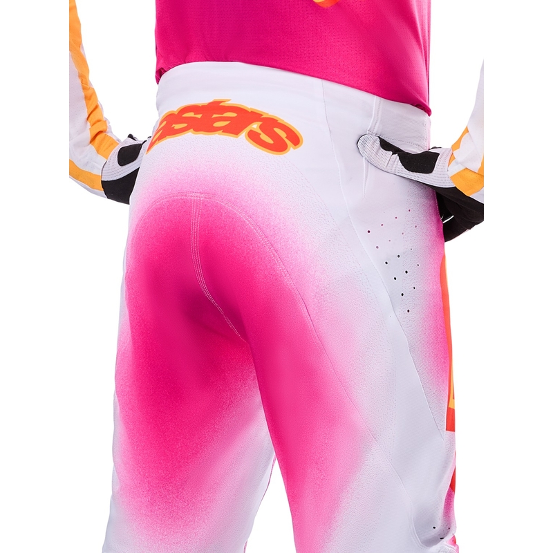 Pantaloni da motocross Alpinestars Supertech Limited Edition MIG Fluo Rosa-Bianco-Arancione