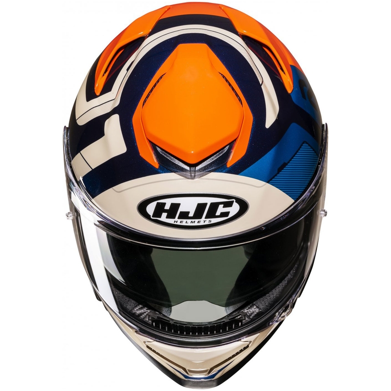 Casco integrale da moto HJC RPHA 71 Cozad MC27 blu-arancione-beige