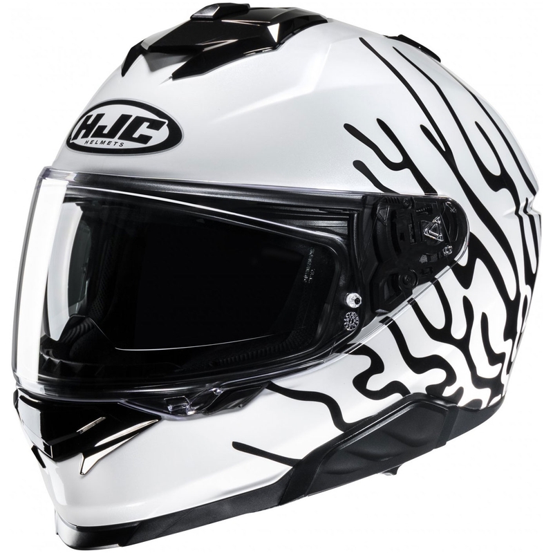 Casco integrale da moto HJC i71 Celos MC3H bianco-nero-giallo