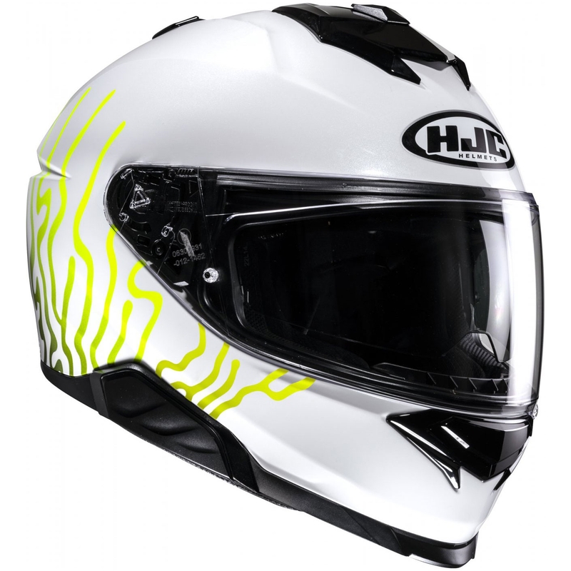 Casco integrale da moto HJC i71 Celos MC3H bianco-nero-giallo
