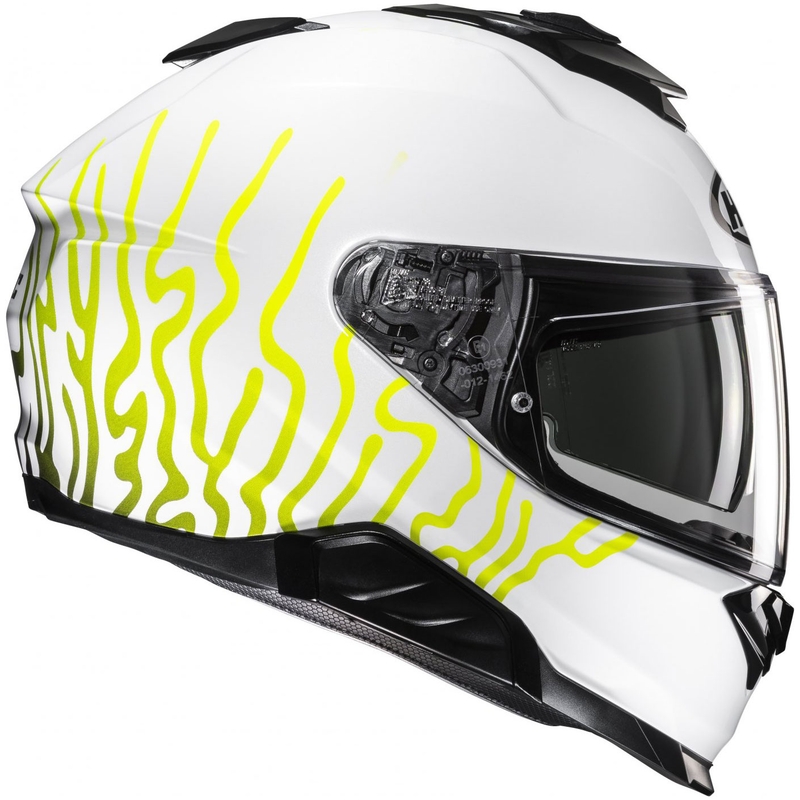 Casco integrale da moto HJC i71 Celos MC3H bianco-nero-giallo