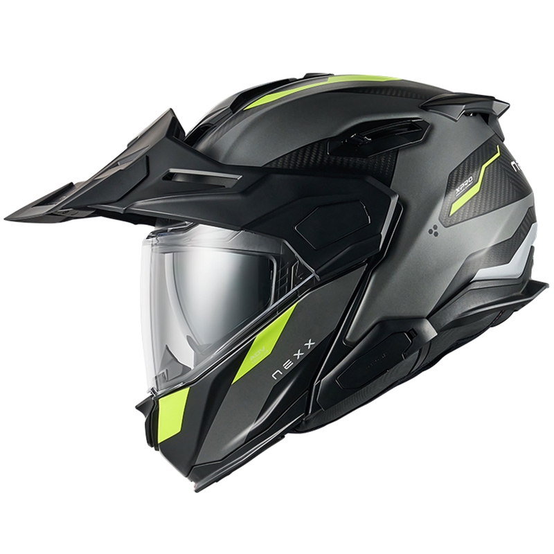 Casco moto flip-up Nexx X.Lifecountry Terra grigio opaco-giallo fluo Saldi