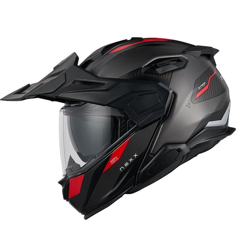 Casco moto flip-up Nexx X.Lifecountry Terra grigio opaco-rosso