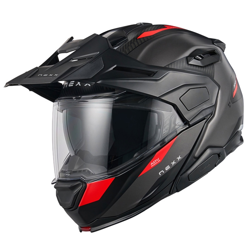 Casco moto flip-up Nexx X.Lifecountry Terra grigio opaco-rosso