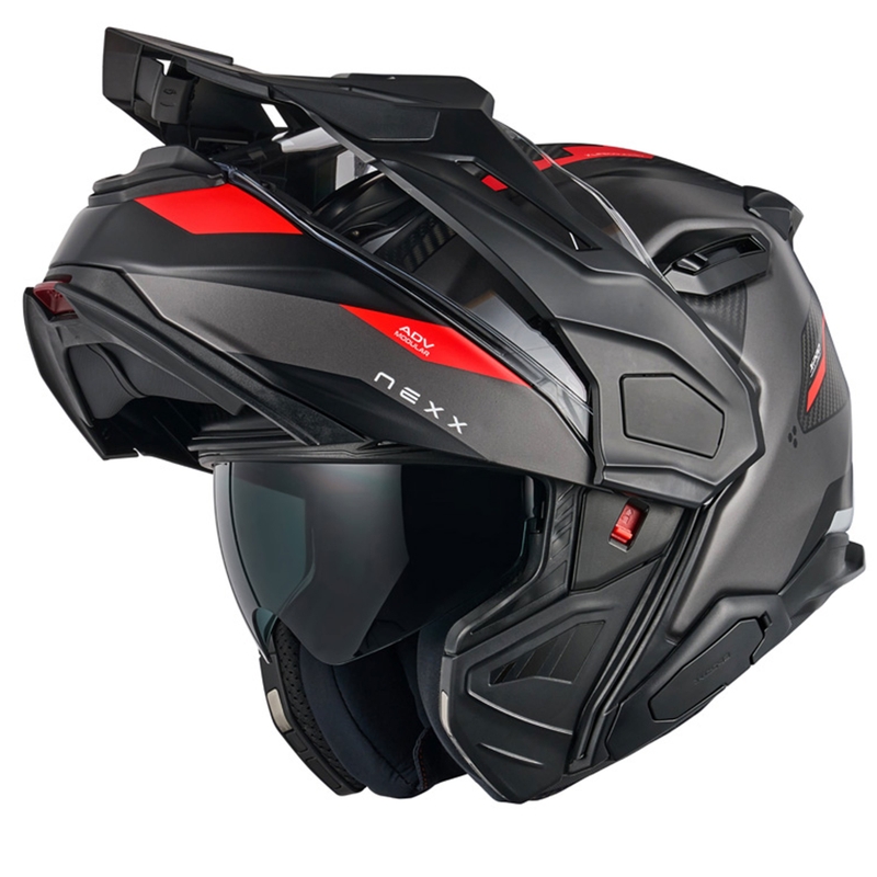 Casco moto flip-up Nexx X.Lifecountry Terra grigio opaco-rosso