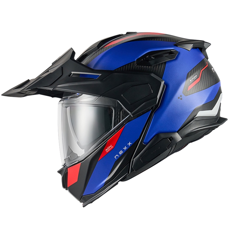 Casco moto flip-up Nexx X.Lifecountry Terra blu-rosso opaco