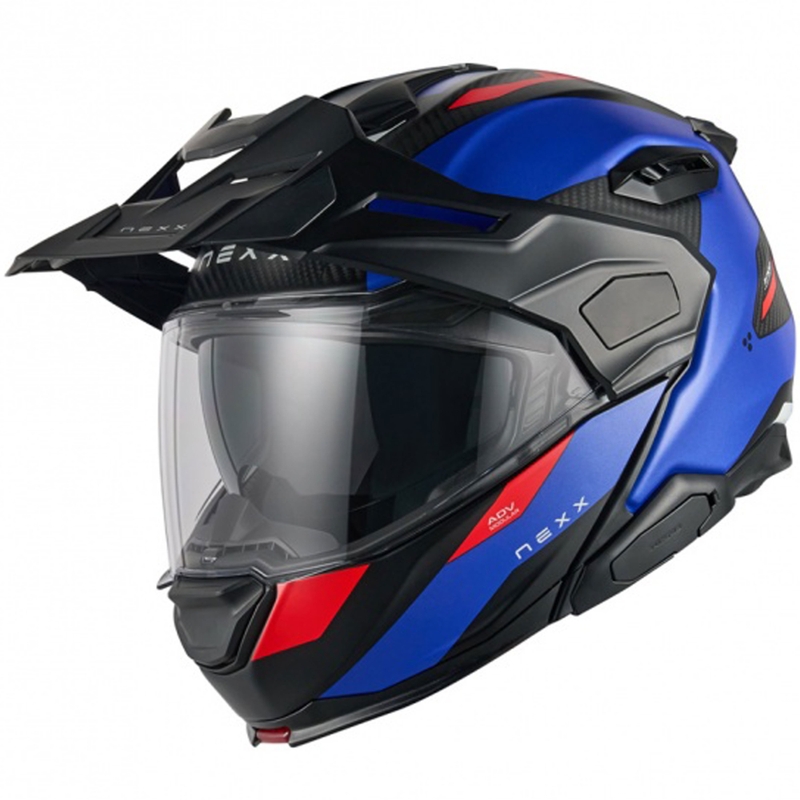 Casco moto flip-up Nexx X.Lifecountry Terra blu-rosso opaco