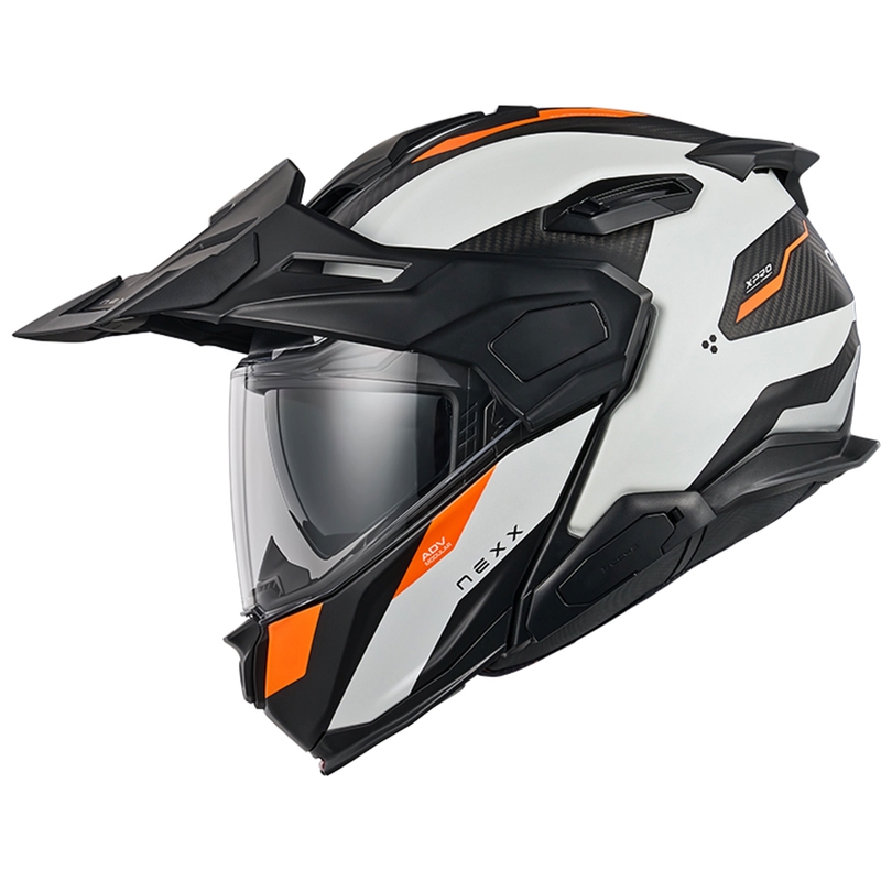 Casco moto flip-up Nexx X.Lifecountry Terra bianco-arancio opaco Saldi