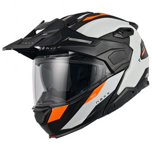 Casco moto flip-up Nexx X.Lifecountry Terra bianco-arancio opaco