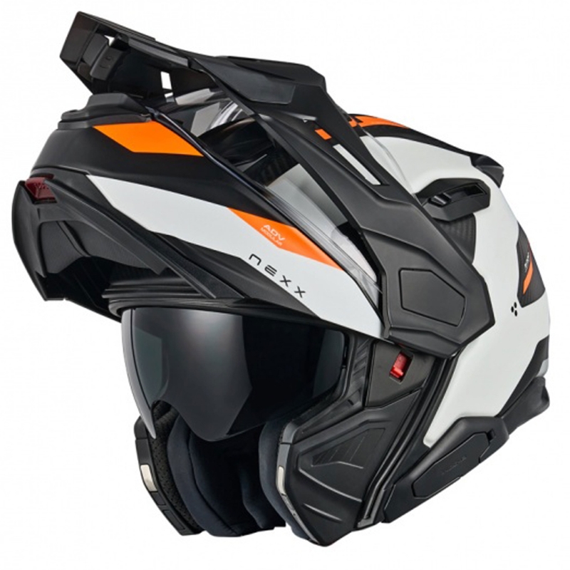 Casco moto flip-up Nexx X.Lifecountry Terra bianco-arancio opaco Saldi