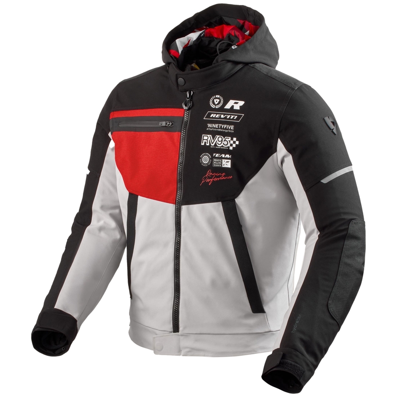 Giacca da moto Revit Haste H2O nera-rossa