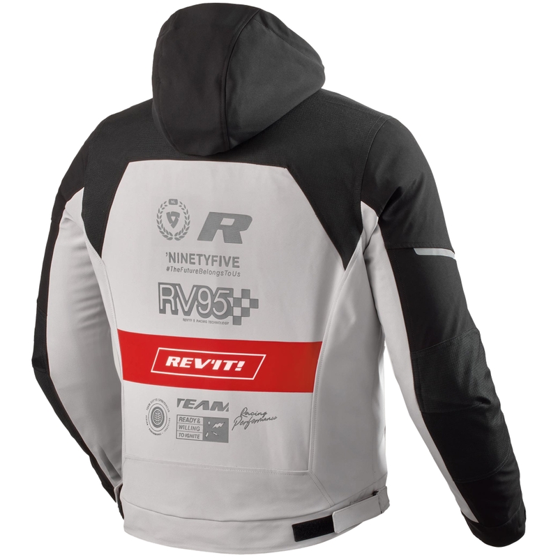 Giacca da moto Revit Haste H2O nera-rossa