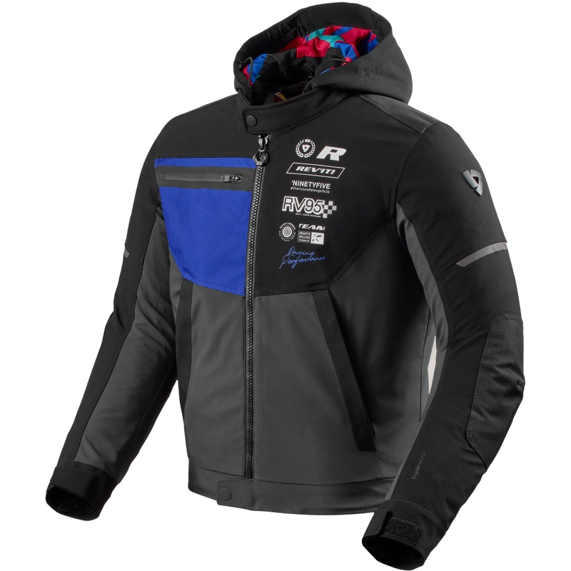 Giacca da moto Revit Haste H2O nera-blu