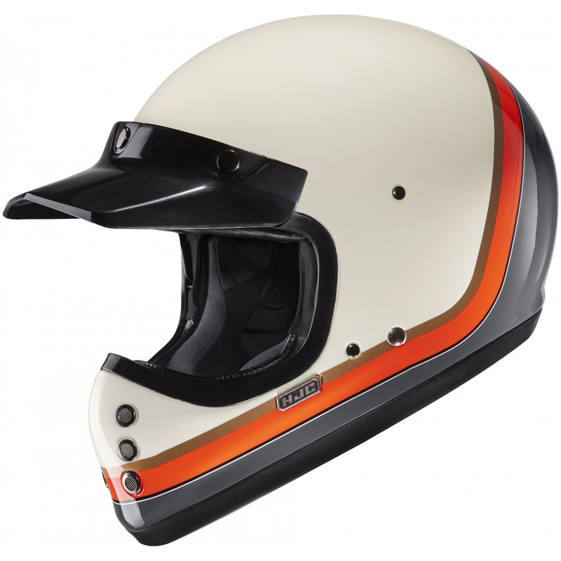 Casco integrale da moto HJC V60 Scoby MC7 beige-nero-arancione-grigio