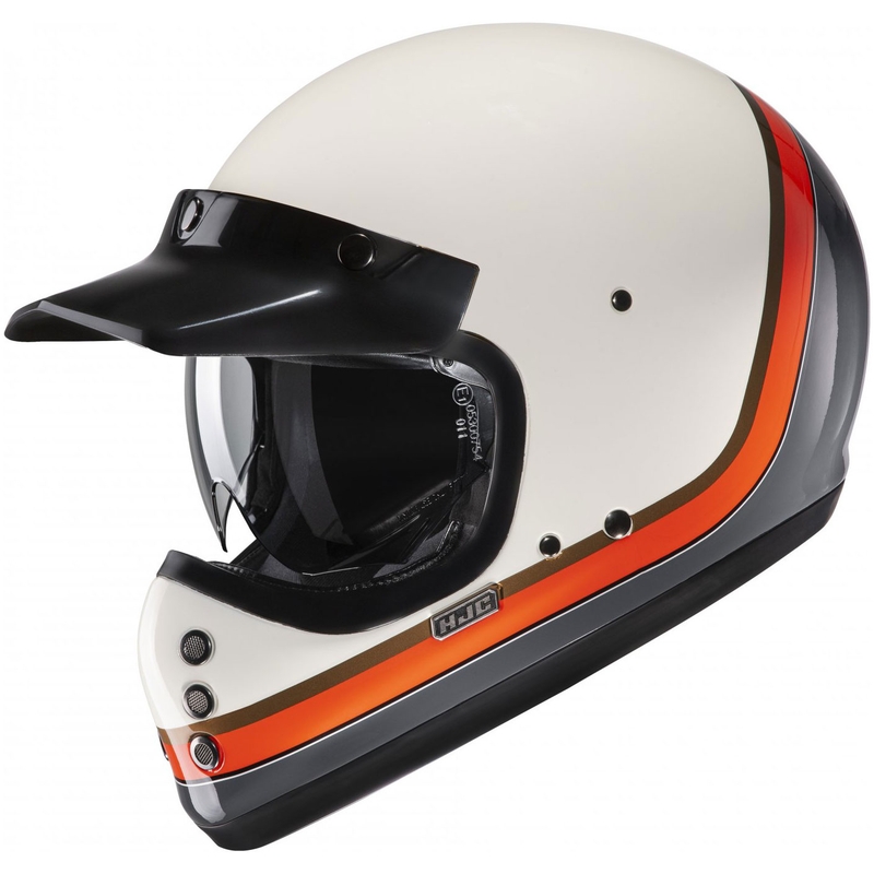 Casco integrale da moto HJC V60 Scoby MC7 beige-nero-arancione-grigio