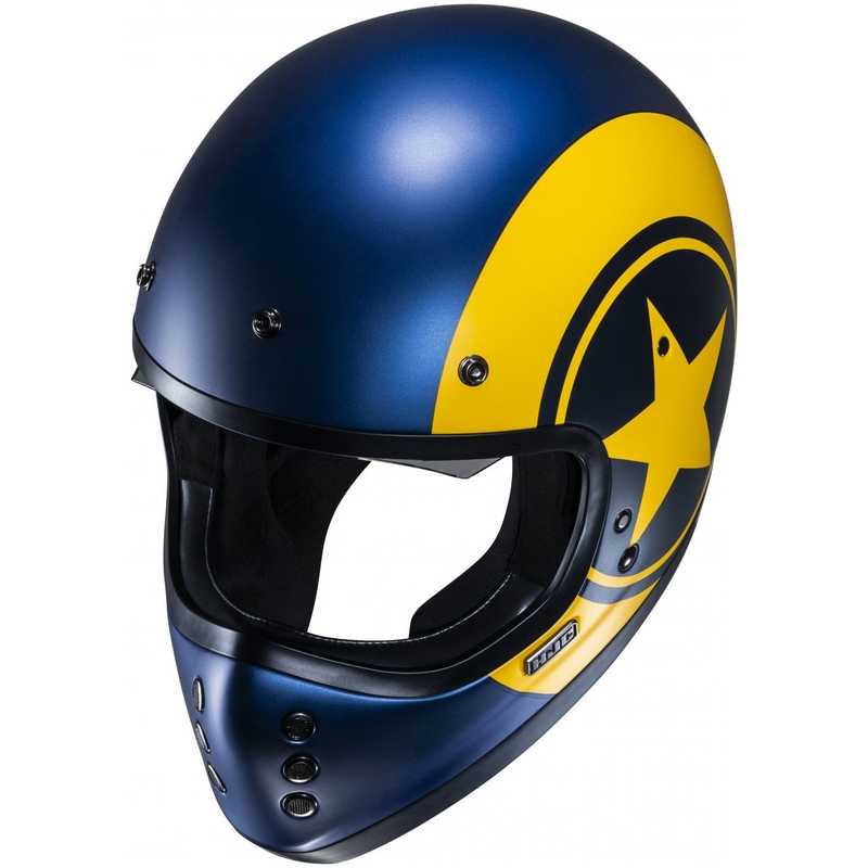 Casco integrale da moto HJC V60 Nyx MC3SF blu-giallo