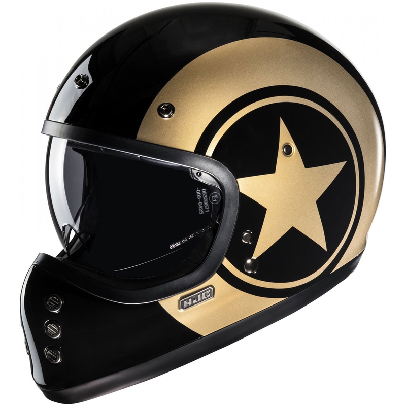 Casco integrale da moto HJC V60 Nyx MC9 nero-oro