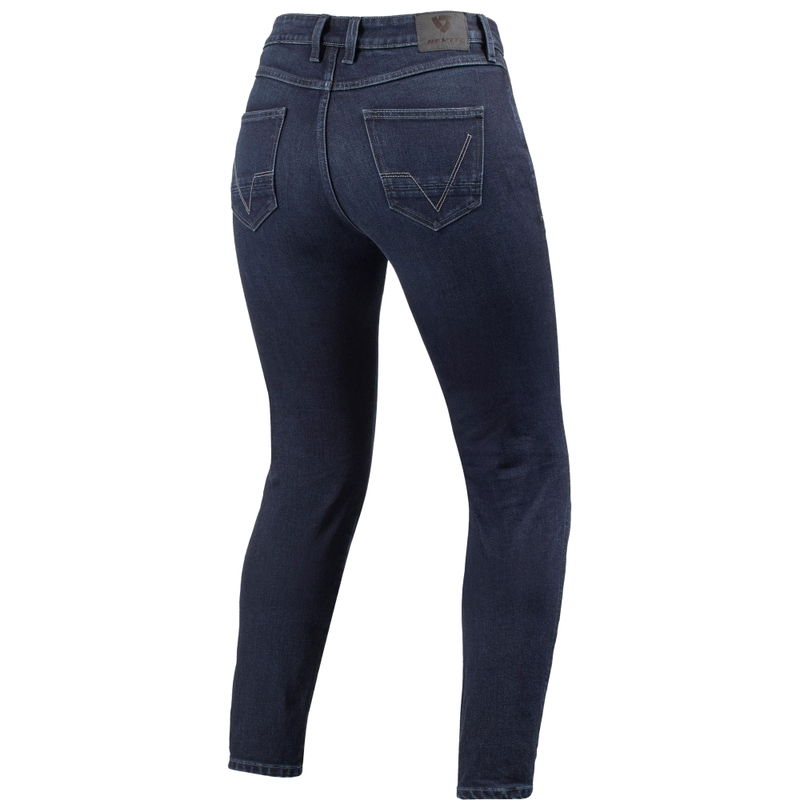 Jeans da motociclista Revit Marzia Skinny short da donna - Blu