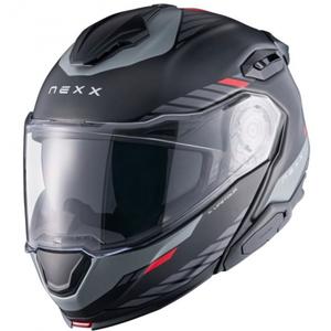 Casco moto flip-up Nexx X.Lifetour Globe nero opaco-rosso