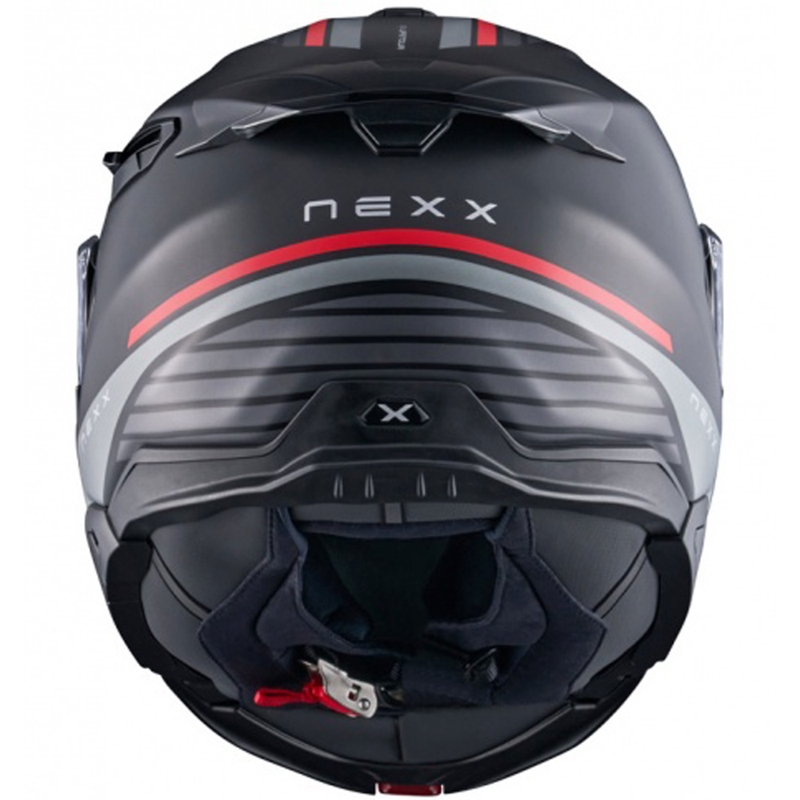 Casco moto flip-up Nexx X.Lifetour Globe nero opaco-rosso