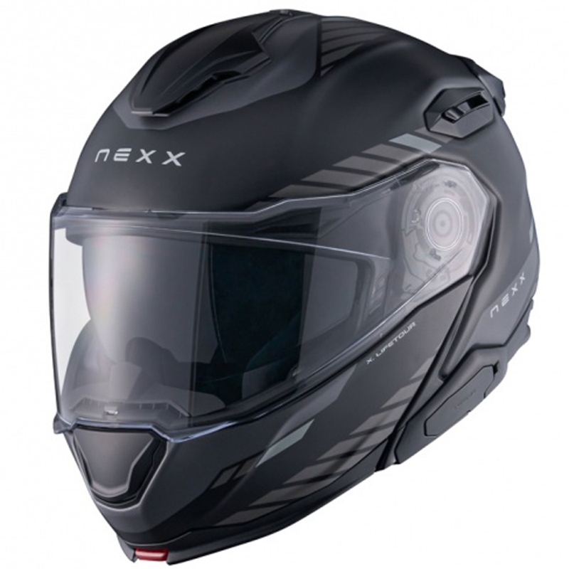 Casco moto flip-up Nexx X.Lifetour Globe nero opaco-grigio