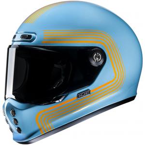 Casco integrale da moto HJC V10 Foni MC27 turchese-arancione