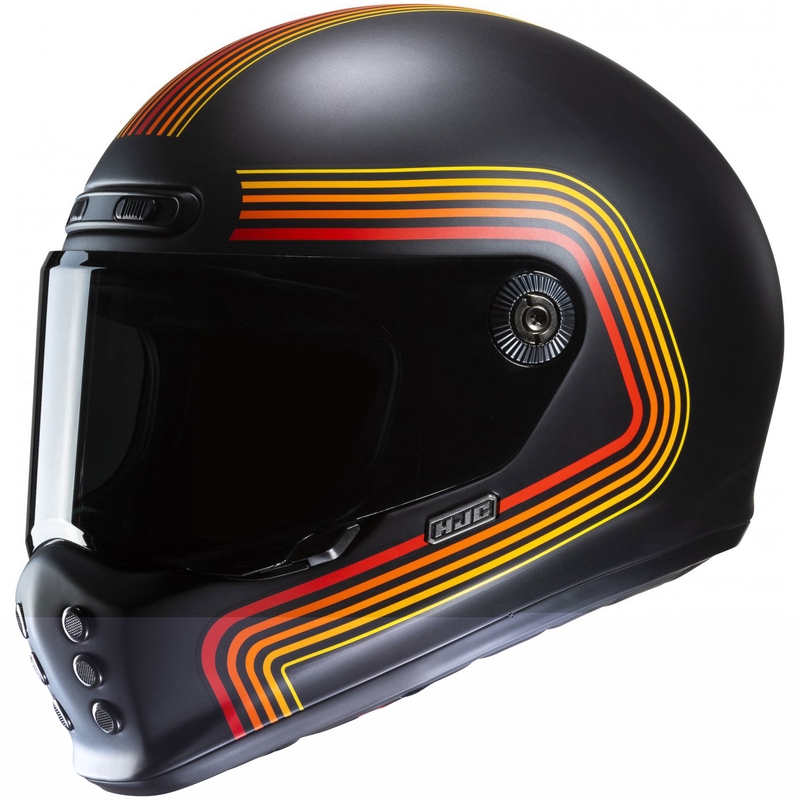 Casco integrale da moto HJC V10 Foni MC1SF nero-rosso-arancione