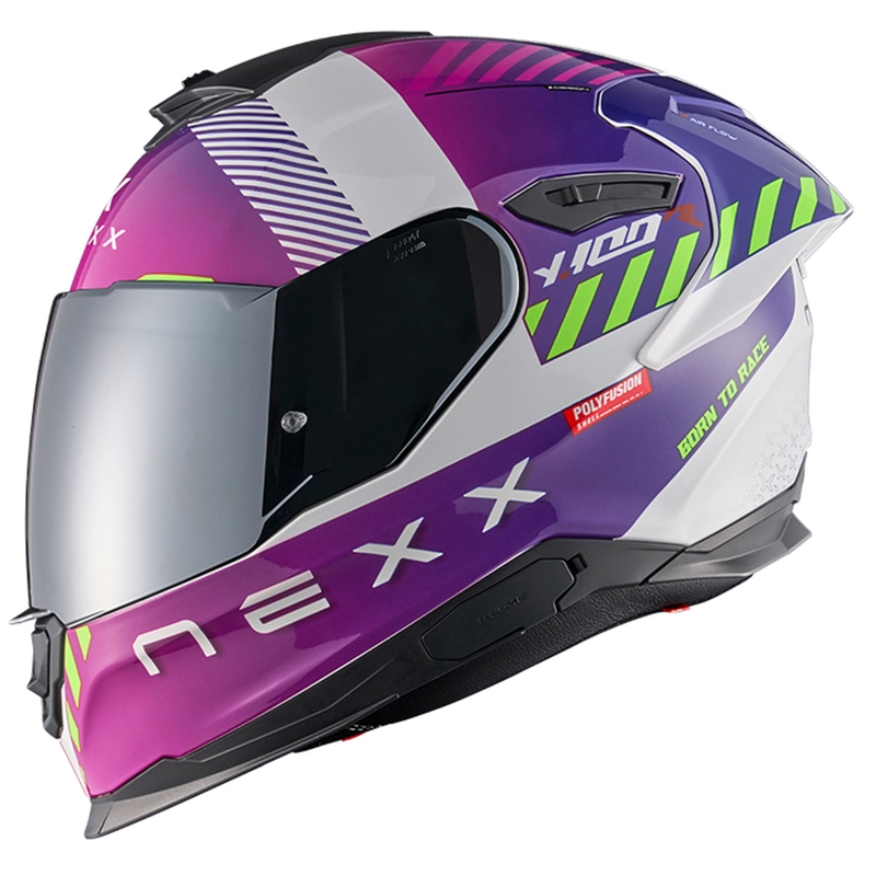 Casco integrale da moto NEXX Y.100R Fade viola-bianco