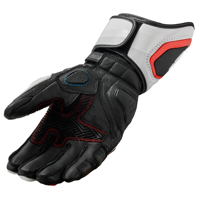Guanti da moto Revit Quantum 3 Bianco-Rosso Fluo