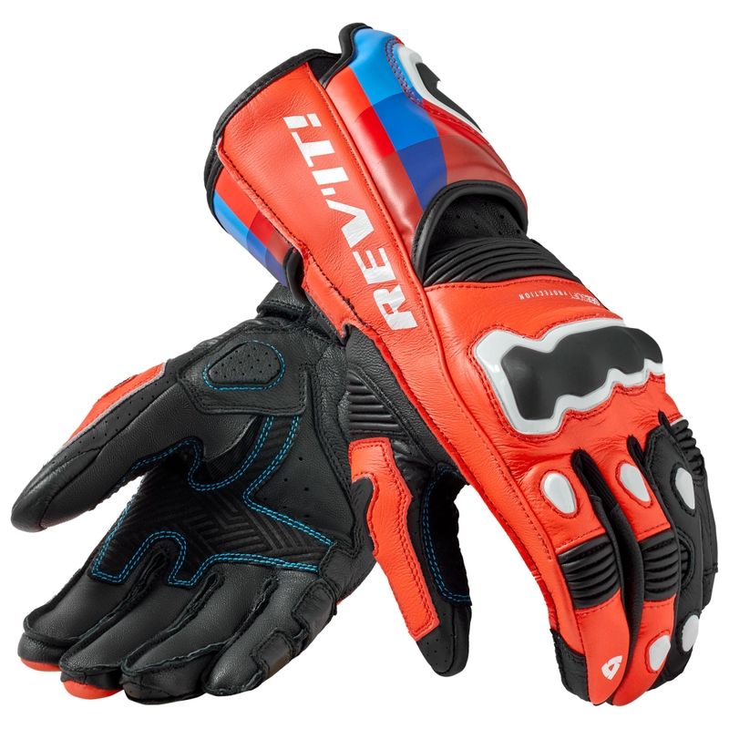 Guanti da moto Revit Quantum 3 fluo rosso-blu