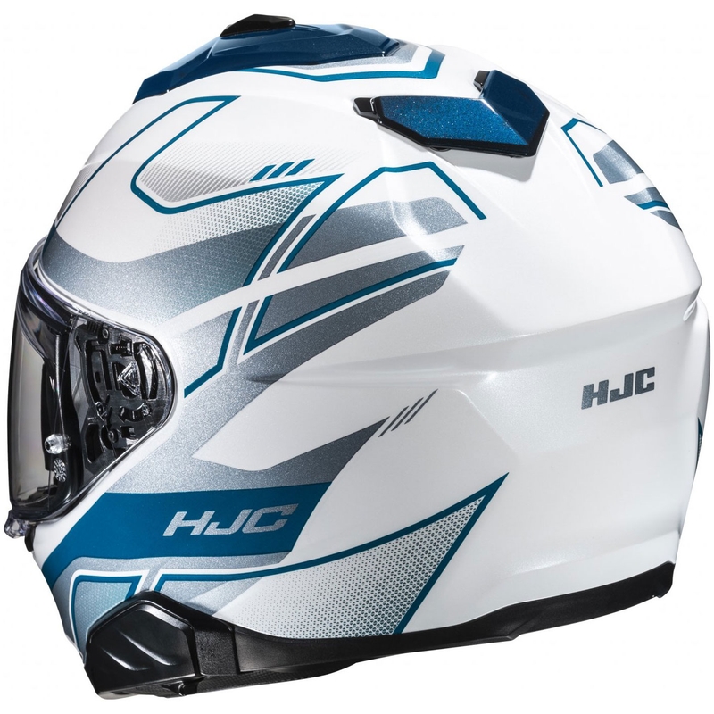 Casco integrale da moto HJC i71 Iorix MC2 bianco-blu-argento