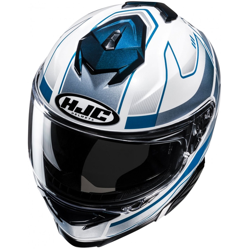 Casco integrale da moto HJC i71 Iorix MC2 bianco-blu-argento