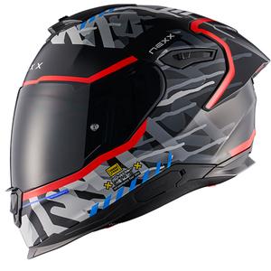 Casco integrale da moto NEXX Y.100R Urbangram nero-rosso