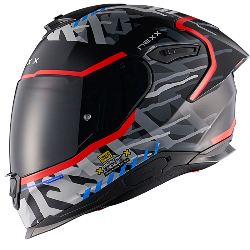 Casco integrale da moto NEXX Y.100R Urbangram nero-rosso Saldi